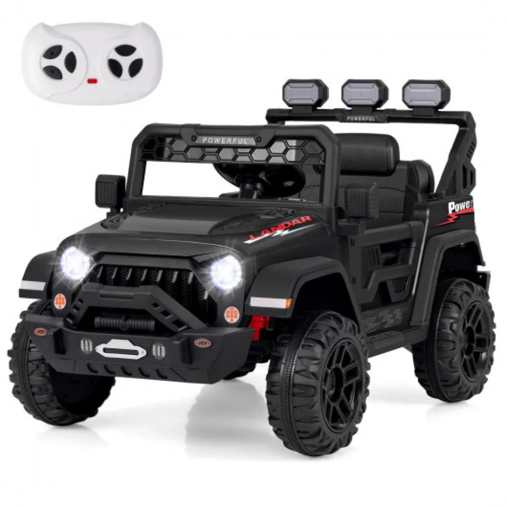 12V Electric Kids Ride on Truck with Remote Control and Music-Black