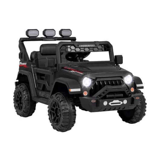 12V Electric Kids Ride on Truck with Remote Control and Music-Black