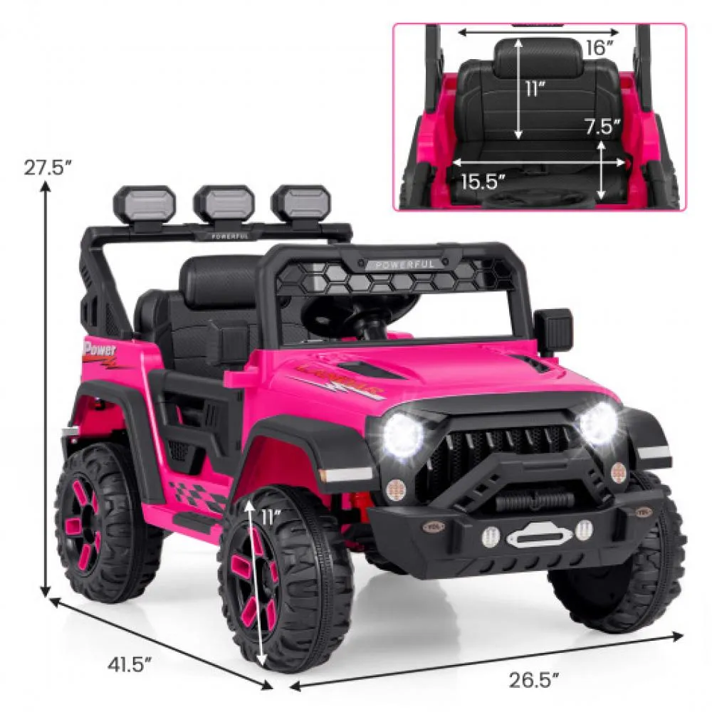 12V Electric Kids Ride on Truck with Remote Control and Music-Pink