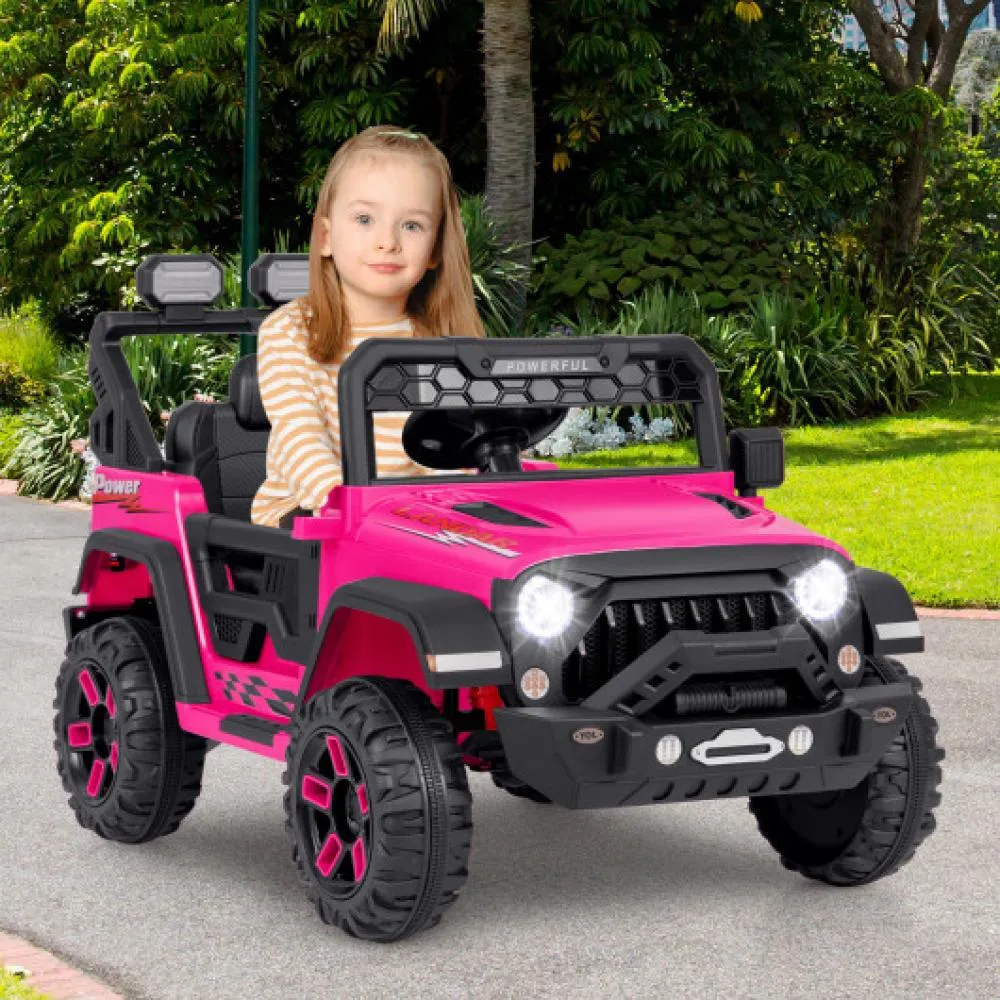 12V Electric Kids Ride on Truck with Remote Control and Music-Pink