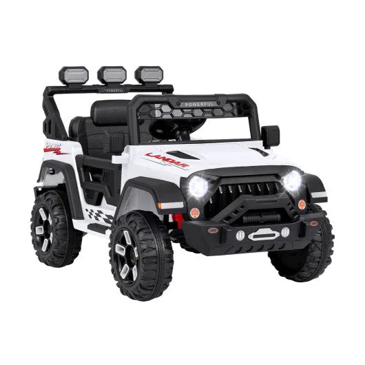 12V Electric Kids Ride on Truck with Remote Control and Music-White