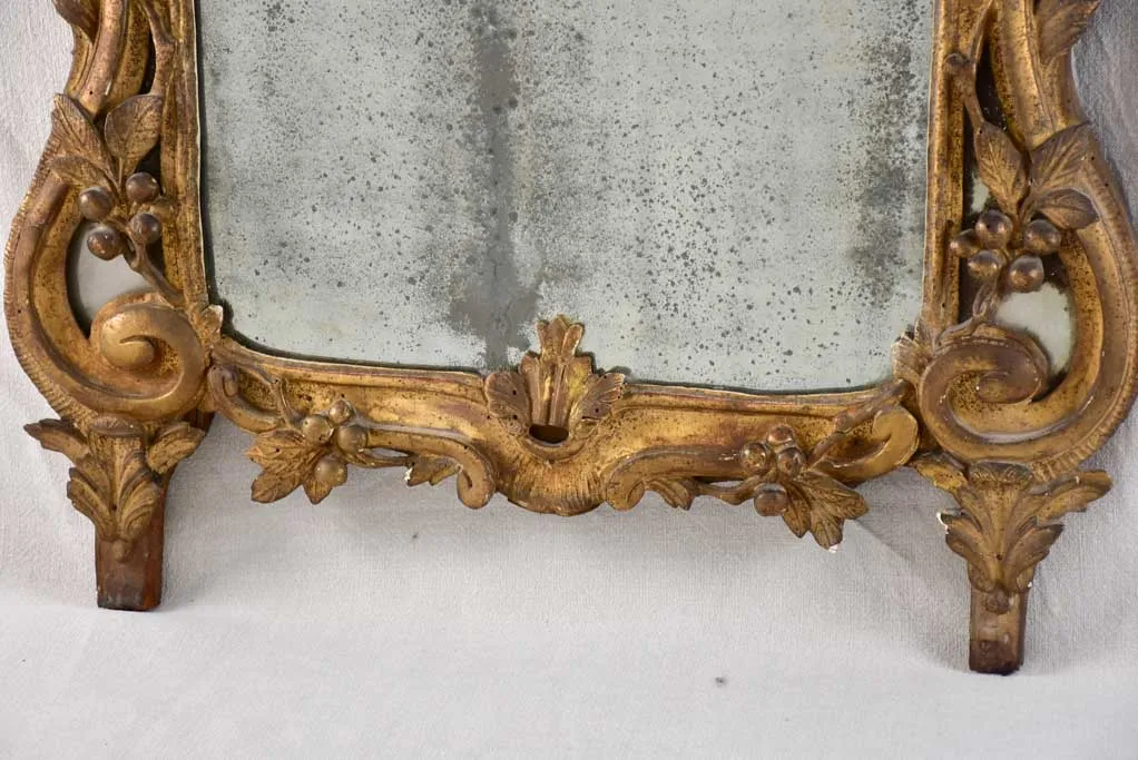 18th century Provencal mirror with fruit basket crest 26" x 43¼"