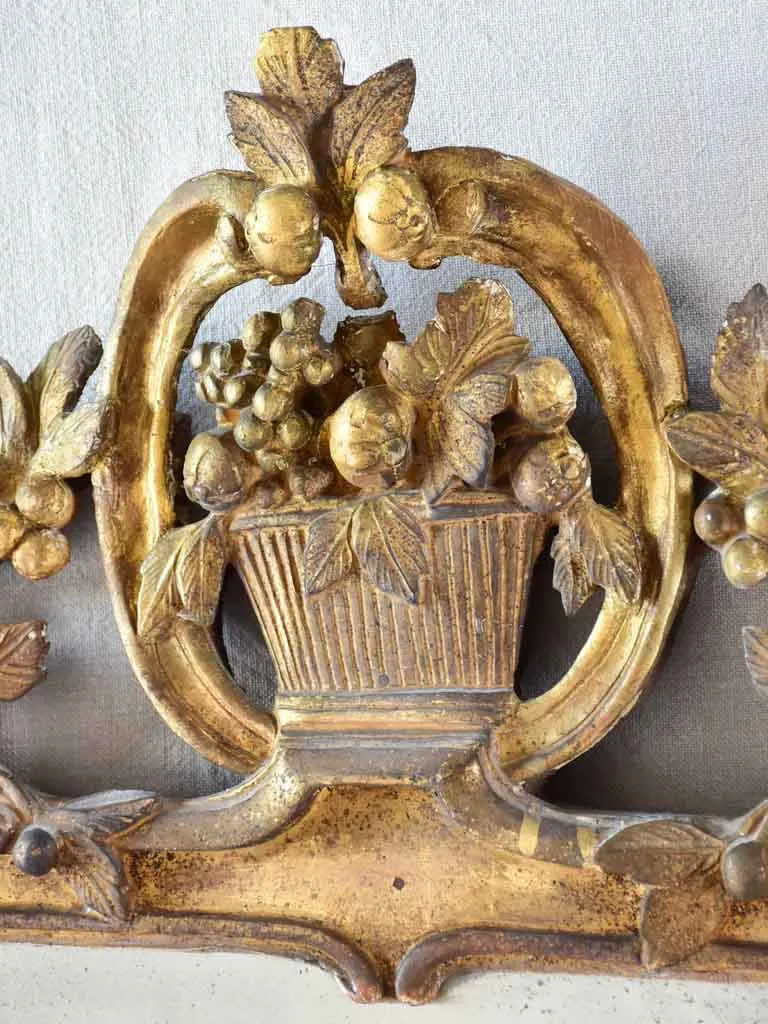 18th century Provencal mirror with fruit basket crest 26" x 43¼"