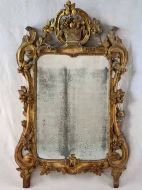 18th century Provencal mirror with fruit basket crest 26" x 43¼"