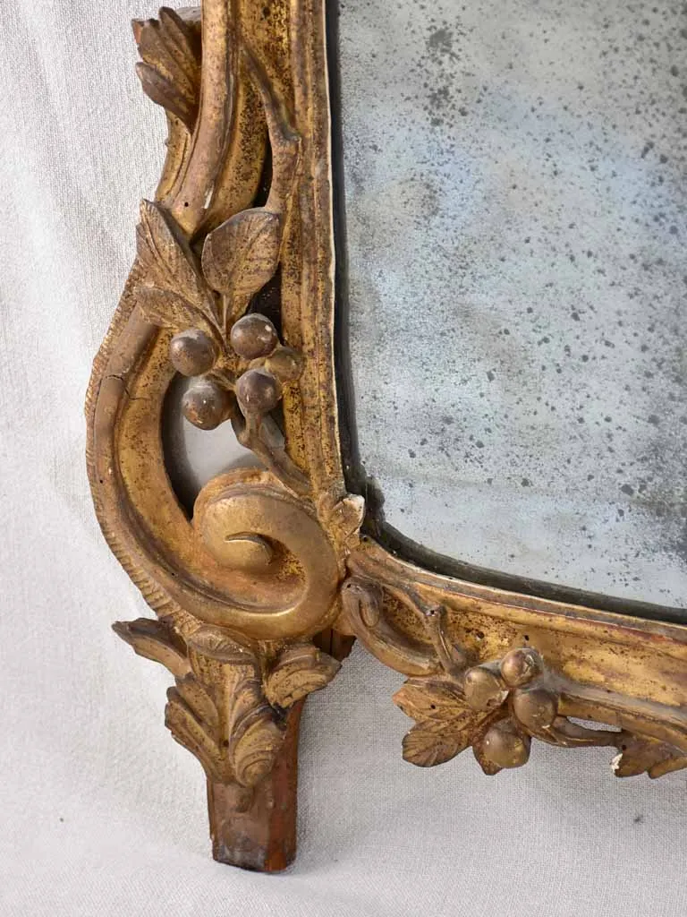 18th century Provencal mirror with fruit basket crest 26" x 43¼"