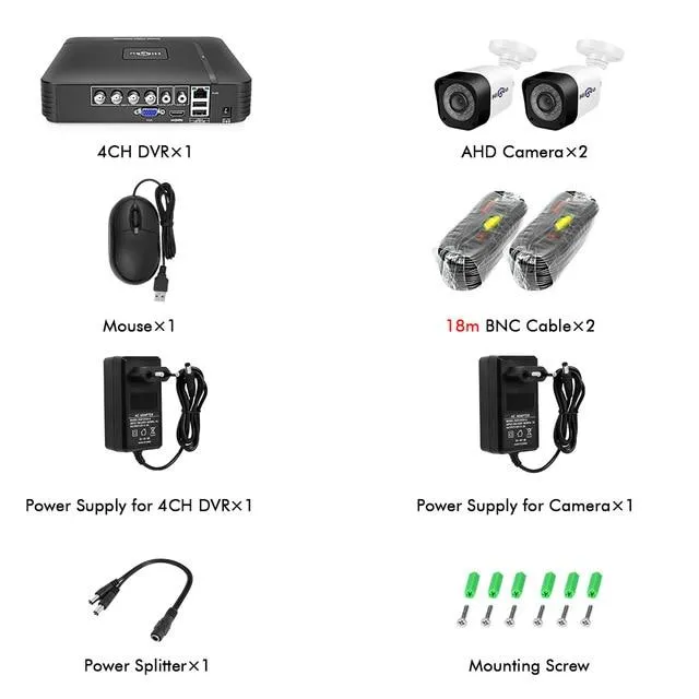 2-4 CH DVR Home Security CCTV Camera System