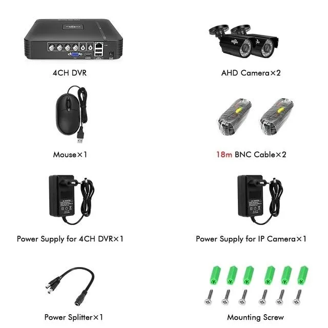 2-4 CH DVR Home Security CCTV Camera System