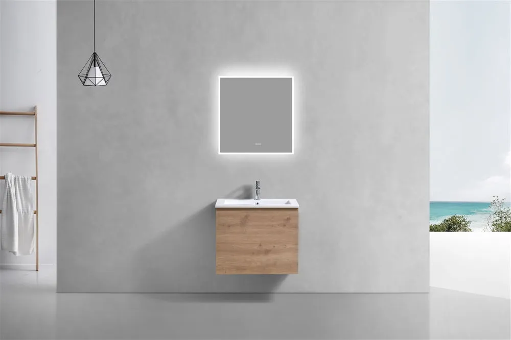 24''- Balli Modern Wall Mount bathroom Vanity - White Oak