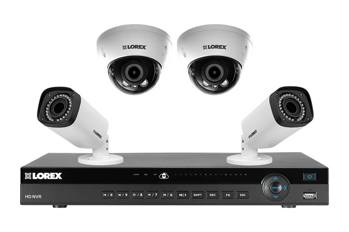 2K Camera System with 8-Channel NVR with 4 Motorized Zoom Cameras, 140FT Night Vision