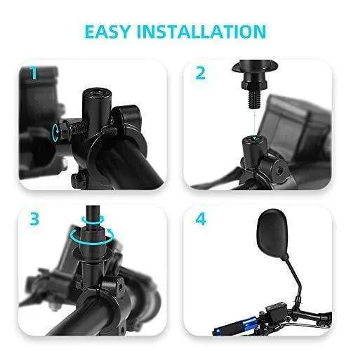 2PCS 360° Universal Scooter Rearview Mirrors