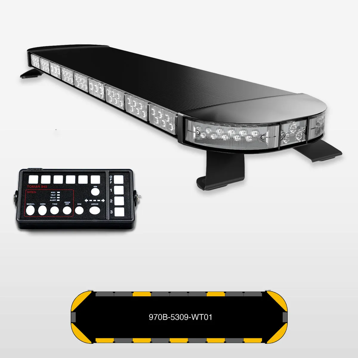 53" Black Widow 970 Series Pre-Programmed Work Truck LED Light Bar