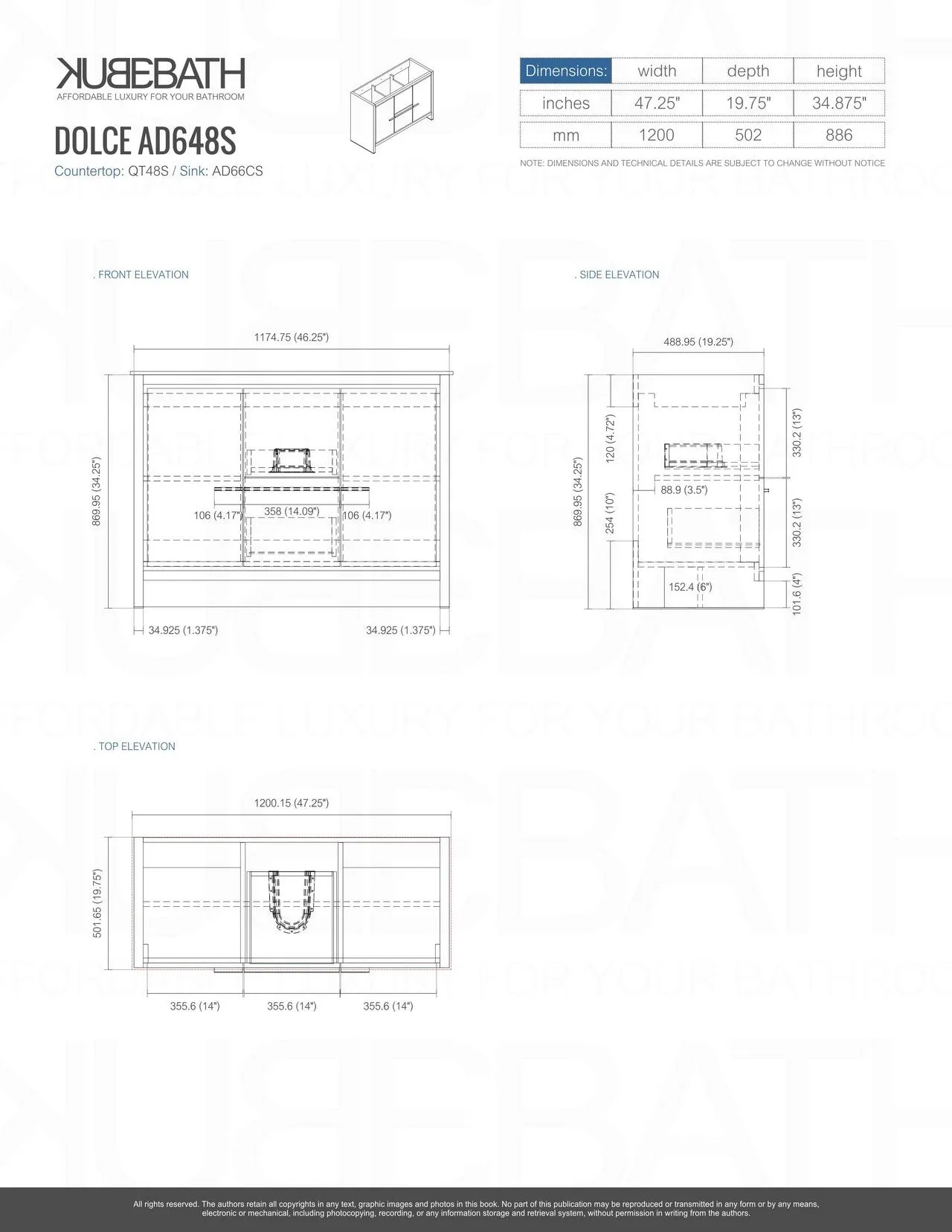 AD48" Single Sink, Nature Wood,Quartz Countertop,  Floor Standing Modern Bathroom Vanity