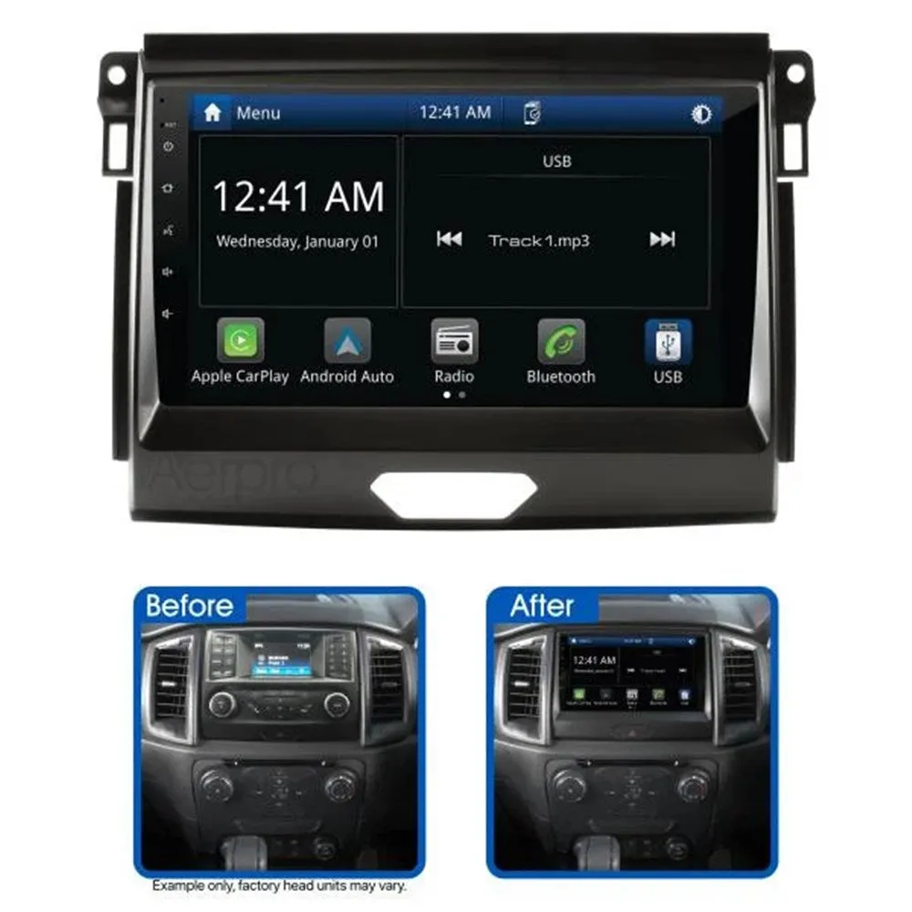 Aerpro AMFO3 Vehicle Specific Head Unit Upgrade Kit with Apple CarPlay and Android Auto to Suit Ford Ranger (2015-2018) and Everest (2015-2017)