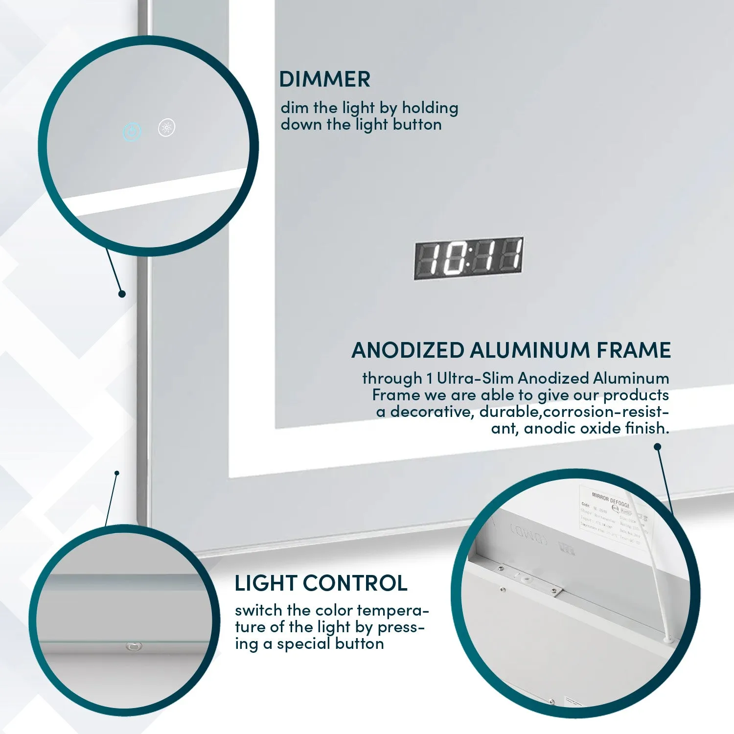 Aquadom Daytona 24x36 LED Lighted Bathroom Mirror