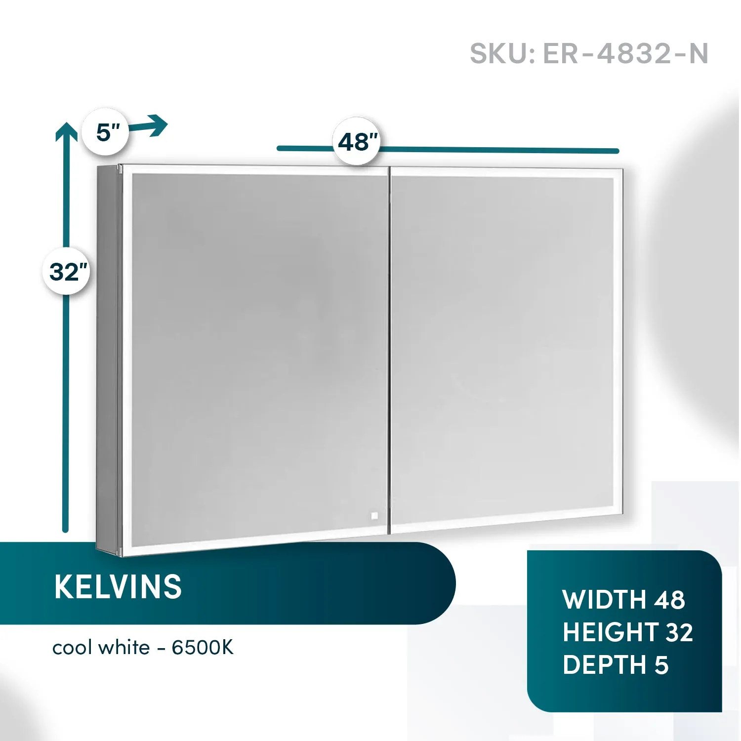 Aquadom Edge Royale 48x32 LED Lighted Medicine Cabinet