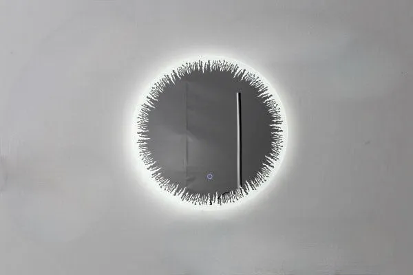 Illuminated 24-Inch Aquadom Flame LED Bathroom Mirror with Modern Design