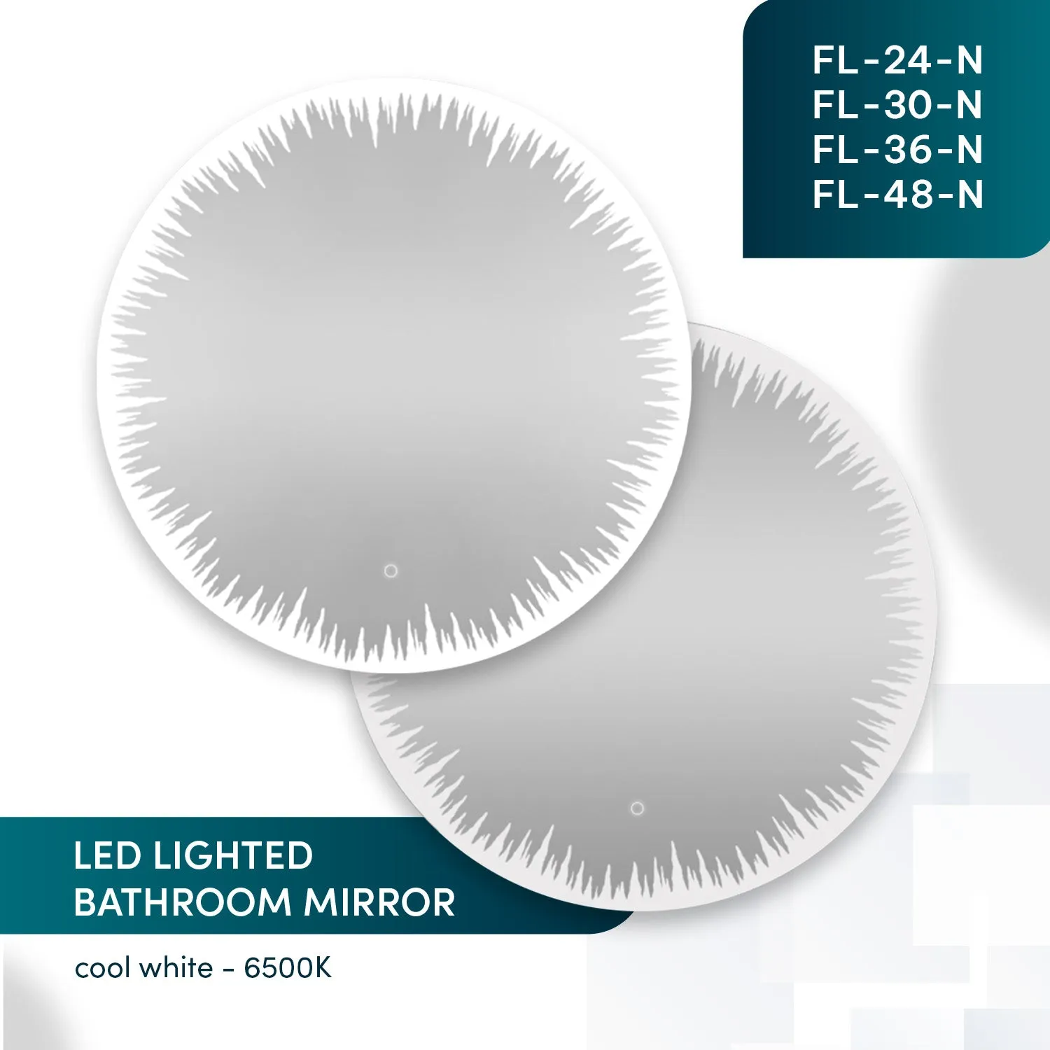 Illuminated 24-Inch Aquadom Flame LED Bathroom Mirror with Modern Design