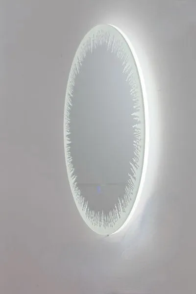 Illuminated 24-Inch Aquadom Flame LED Bathroom Mirror with Modern Design