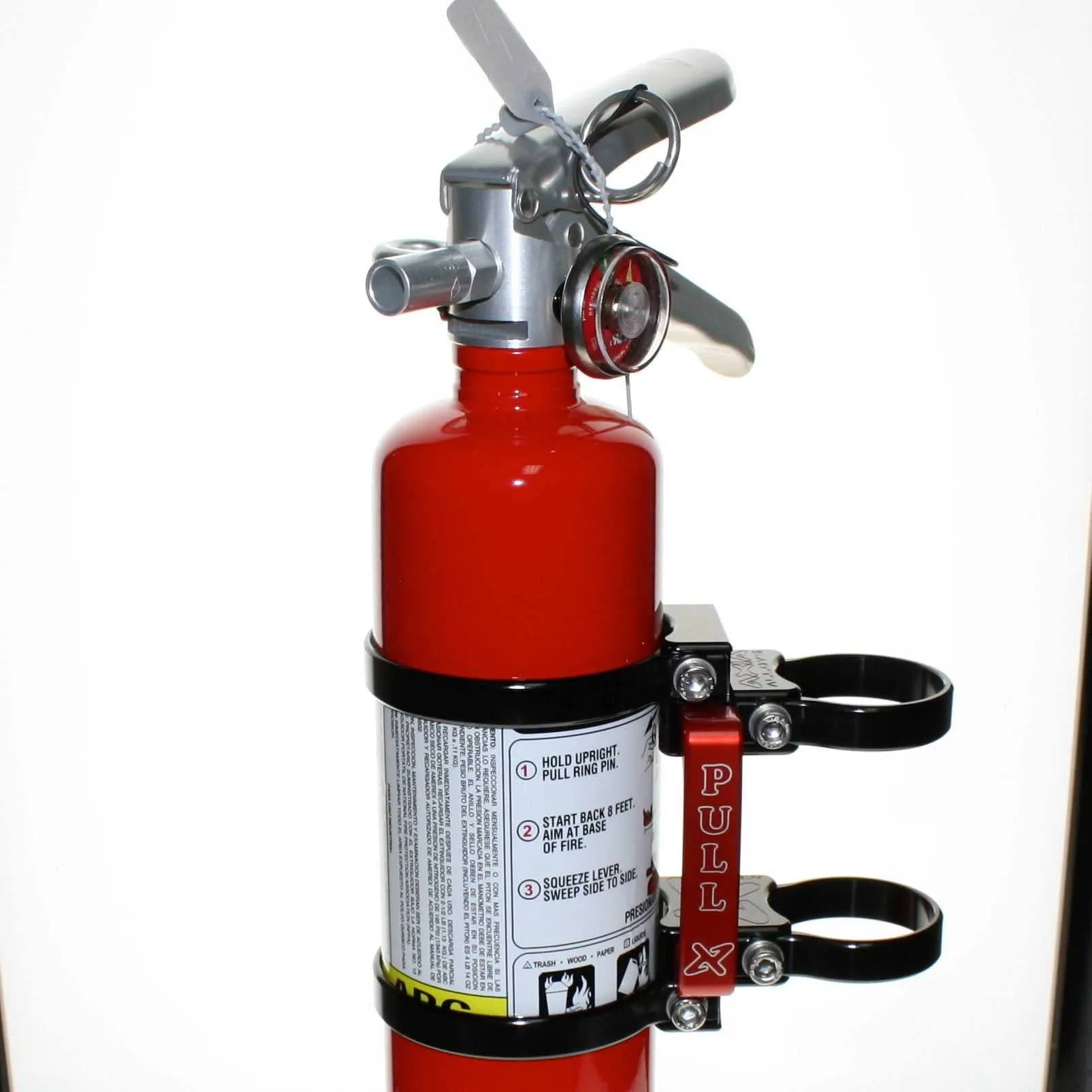 Axia Alloys Fire Extinguisher Quick Release Mount Black with 2.5 Lb. Red Extinguisher