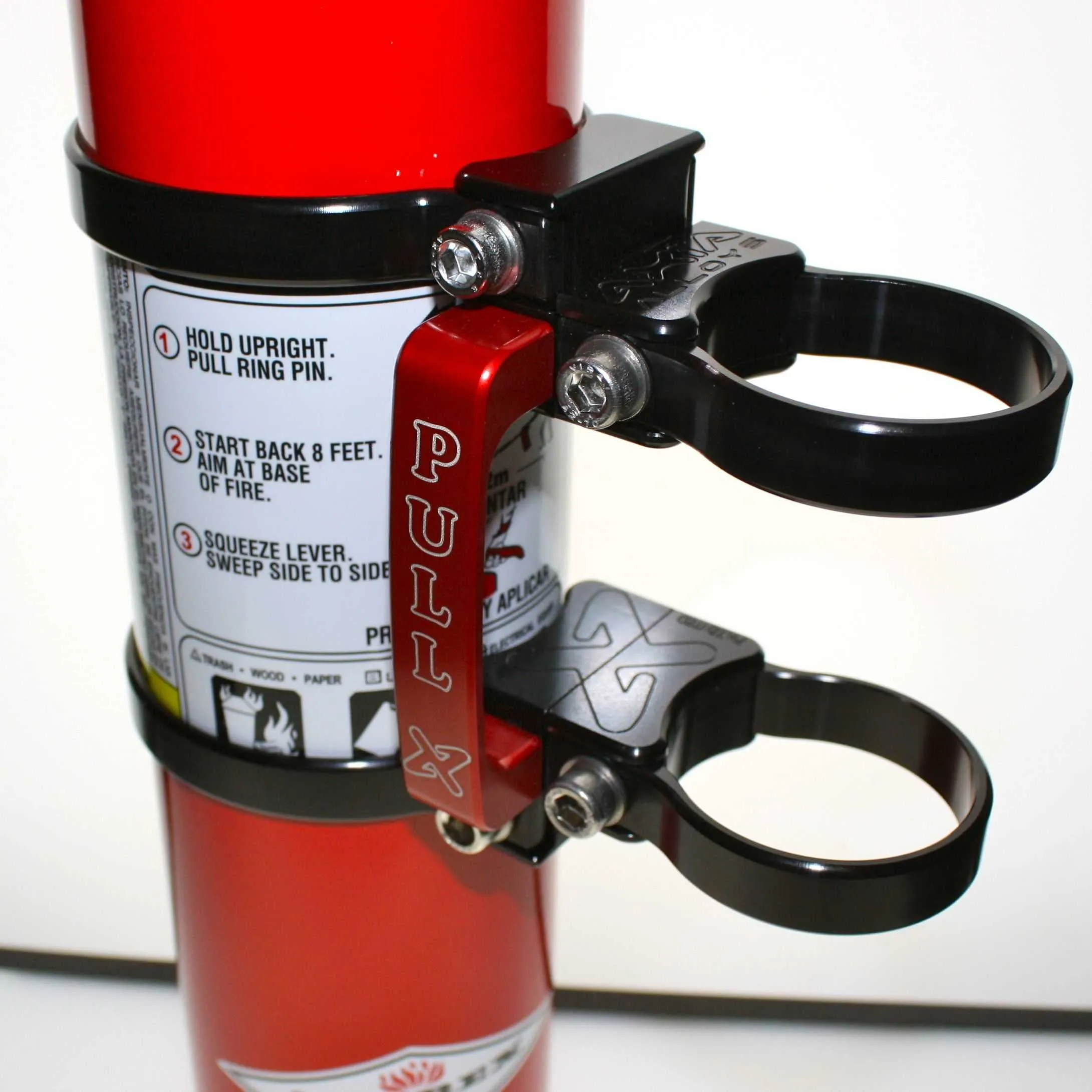 Axia Alloys Fire Extinguisher Quick Release Mount Black with 2.5 Lb. Red Extinguisher