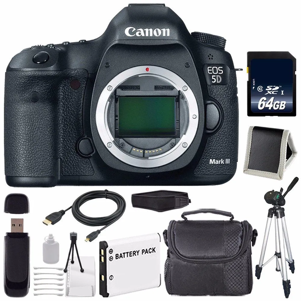 Canon EOD 5D III Digital Camera International Model   LP-E6 Battery   64GB Memory Card Advanced Bundle