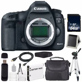 Canon EOD 5D III Digital Camera International Model   LP-E6 Battery   64GB Memory Card Deluxe Bundle