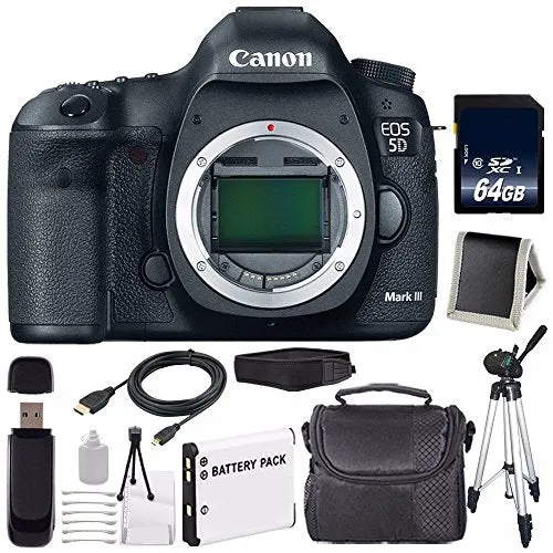 Canon EOD 5D III Digital Camera International Model   LP-E6 Battery   64GB Memory Card Deluxe Bundle