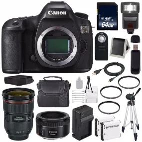 Canon EOS 5DS DSLR Camera (International Model) 0581C002   Canon EF 24-70mm f/2.8L II USM Lens   EF 50mm f/1.8 STM Lens Base Bundle