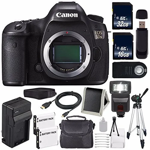 Canon EOS 5DS DSLR Camera (International Model) 0581C002   LP-E6 Battery   32GB Card   16GB Card Starter Bundle