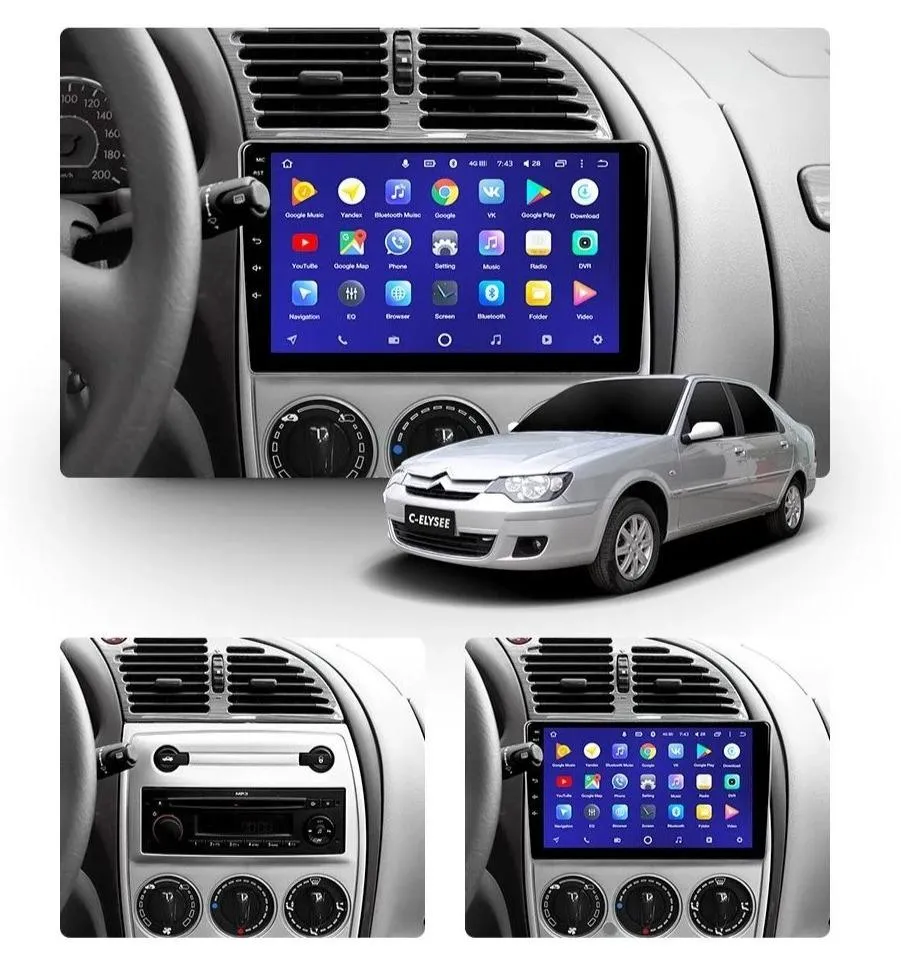 Car Dealz 10.2" Android 10.0 Citroen C-Elysee 2008-2013 In Dash Plus OEM Fascia