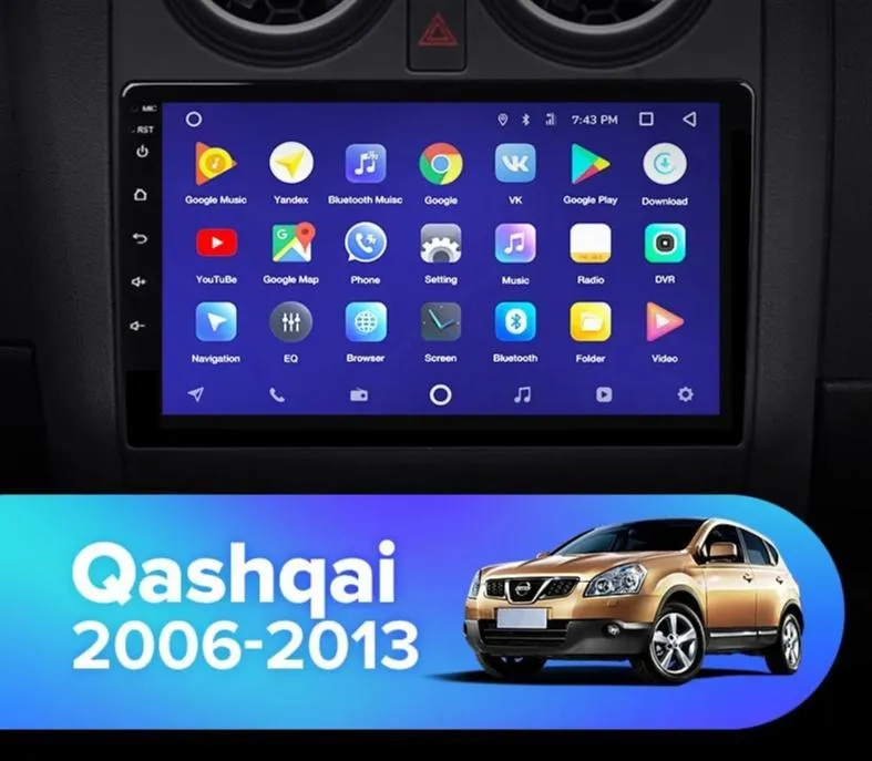 Car Dealz 10.2" Android 10.0 Nissan Qashqai 1 J10 2006-2013 w CAM In Dash Plus OEM Fascia