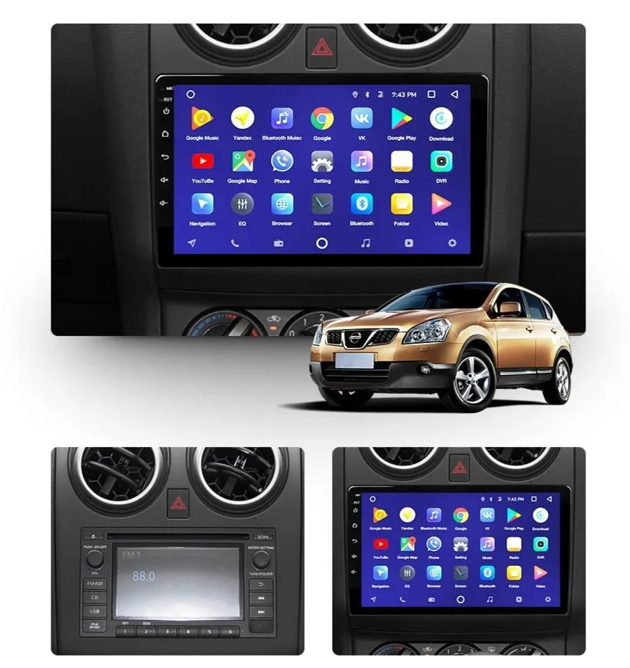 Car Dealz 10.2" Android 10.0 Nissan Qashqai 1 J10 2006-2013 w CAM In Dash Plus OEM Fascia