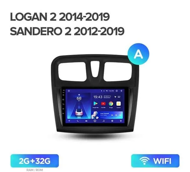 Car Dealz 10.2" Android 10.0 Renault Logan 2 2014-2019 Sandero 2 2012-2019 In Dash Plus OEM Fascia