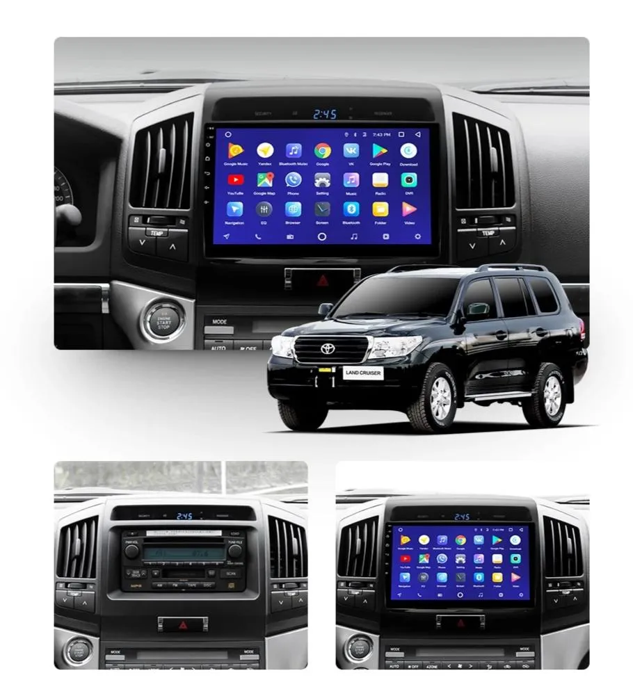 Car Dealz 10.2" Android 10.0 Toyota Land Cruiser 11 200 2007-2015 In Dash Plus OEM Fascia