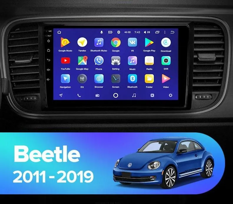 Car Dealz 10.2" Android 10.0 Volkswagen Beetle A5 2011 - 2019 In Dash Plus OEM Fascia