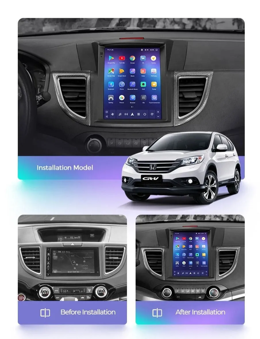 Car Dealz 11" Android 12.0 Honda CR-V Tesla Style 2011-2015 w CAM In Dash Plus OEM Fascia