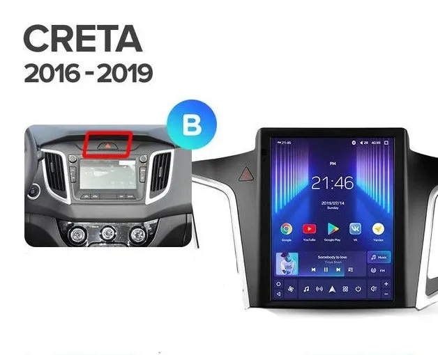 Car Dealz 11" Android 12.0 Hyundai Creta IX25 Tesla Style 2016-2019 w CAM In Dash Plus OEM Fascia