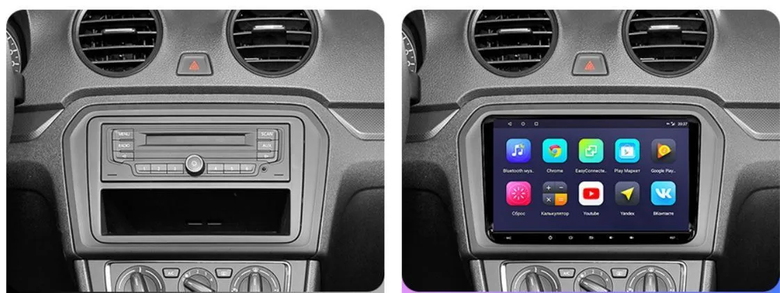 Car Dealz 9" Android 10.0 Volkswagen Jetta 2005-2010 In Dash Plus OEM Fascia