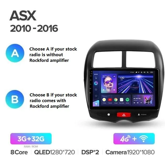 Car Dealz Elite 4G Data Model 10.2" Android 12.0 For Mitsubishi ASX 1 2010 - 2016 In Dash Plus OEM Fascia