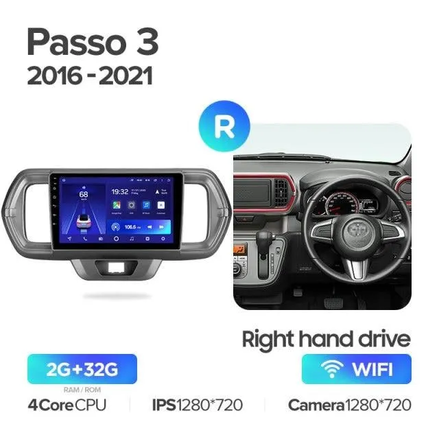 Car Dealz Premium Model 10.2" Android 10.0 For Toyota Passo III 3 2016 - 2021 GPS Bluetooth Car Player Navigation Radio Stereo DVD Head Unit In Dash Plus OEM Fascia