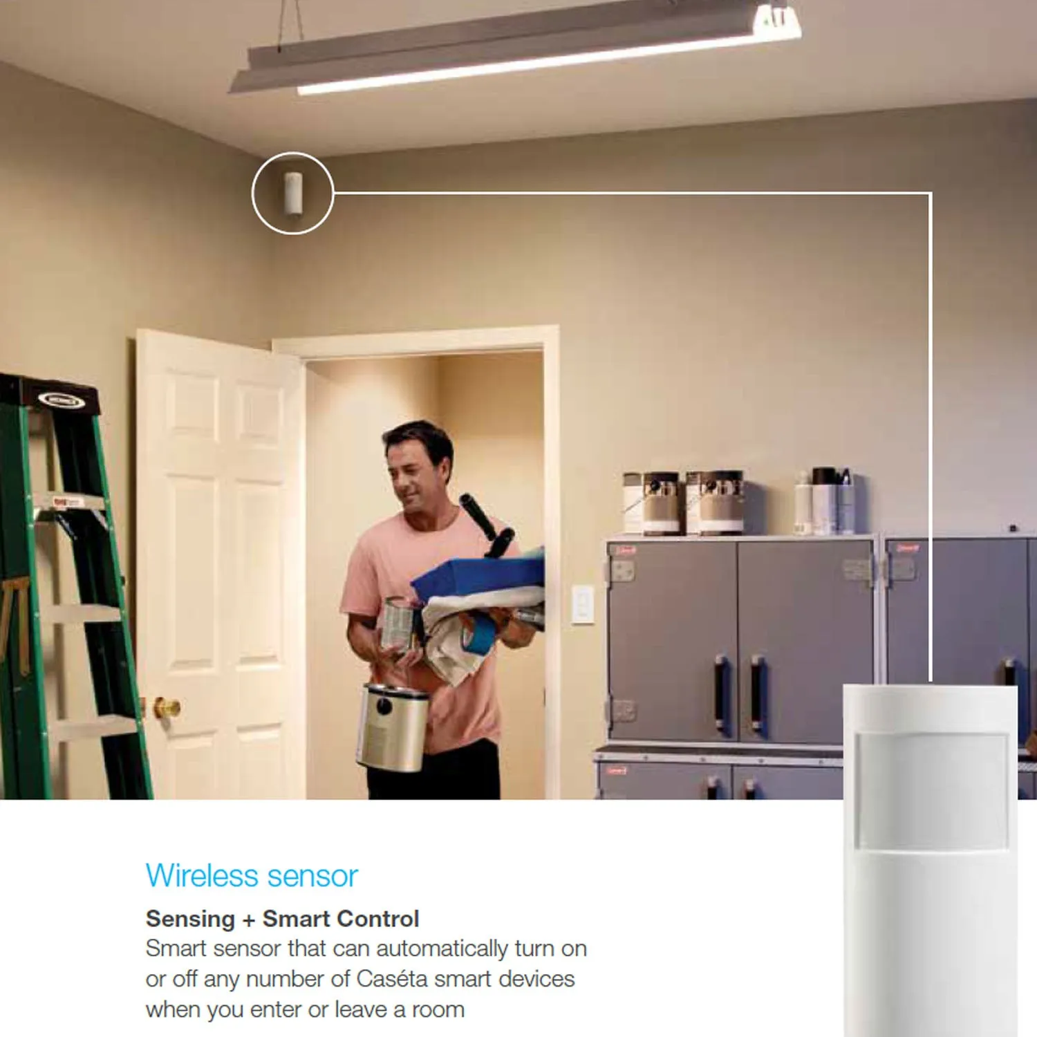 Caseta Wireless Wall Occupancy/Vacancy Sensor PIR, White