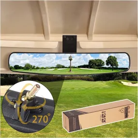 Extra Wide 270 Degree Adjustable Golf Cart Mirrors for EZGO Club Car Yamaha - 10L0L