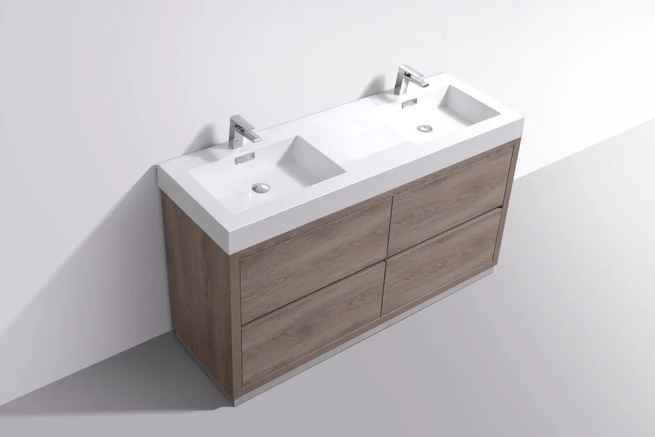 FMB60" BUTTERNUT, Double Sink, Floor Standing Modern Bathroom Vanity """ PICK UP IN STORE ONLY """