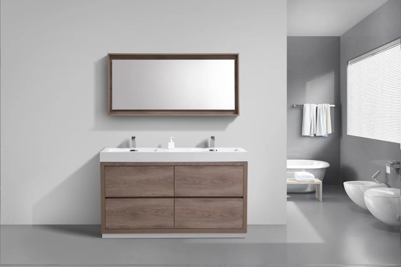 FMB60" BUTTERNUT, Double Sink, Floor Standing Modern Bathroom Vanity """ PICK UP IN STORE ONLY """