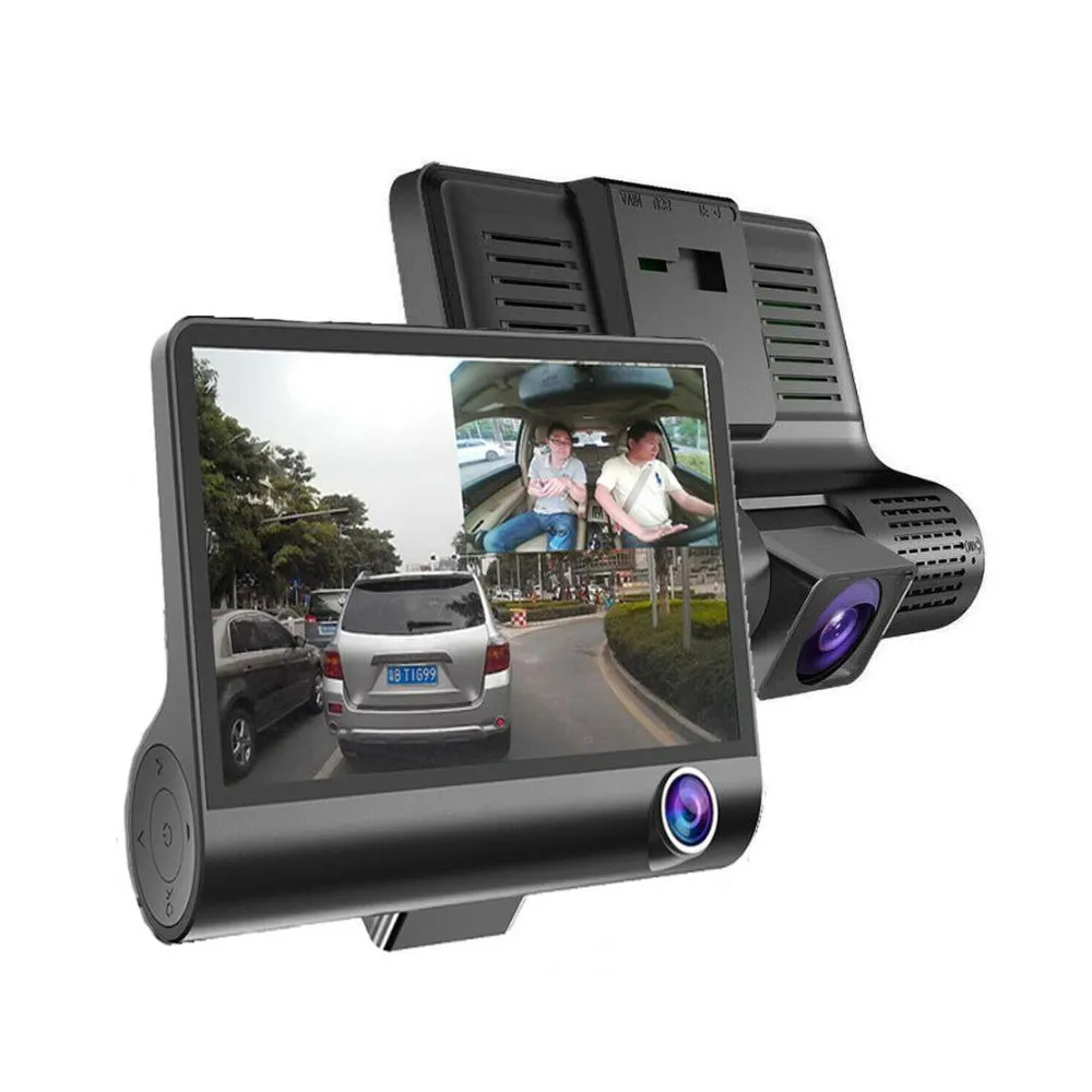 Full HD Front Rear & Interior Three Lens Car Dashboard Camera