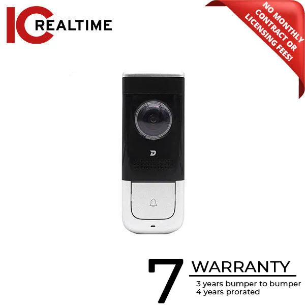 IC Realtime - DINGER | Video Doorbell / 1080p/2MP Wi-Fi Video Doorbell Camera / Super Wide Angle 140° Field Of View / Dash Cloud Service With Dash App