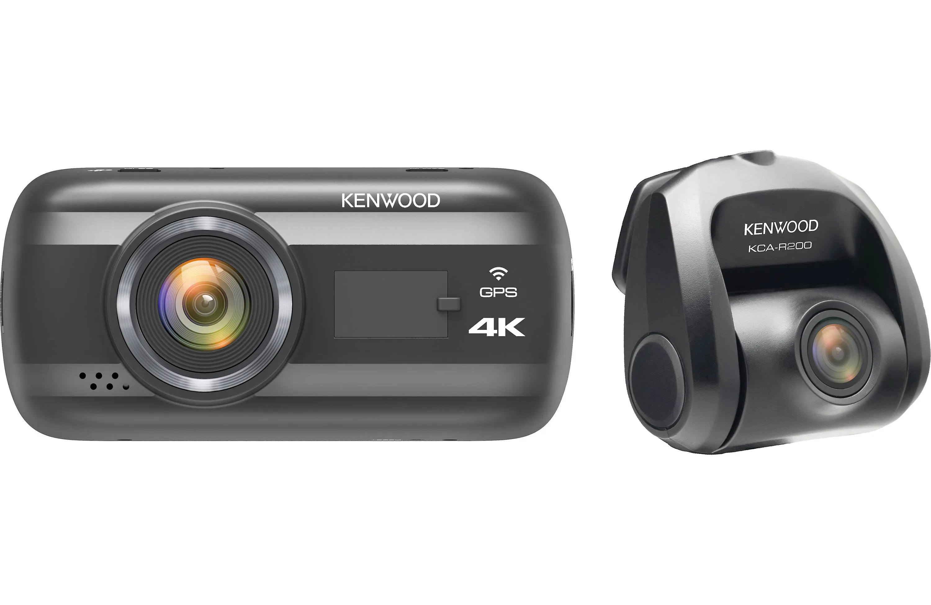 Kenwood DRVA601WDP 4K Ultra HD Dash Cam with 3" display, Wi-Fi, and GPS, and Rear-View Cam