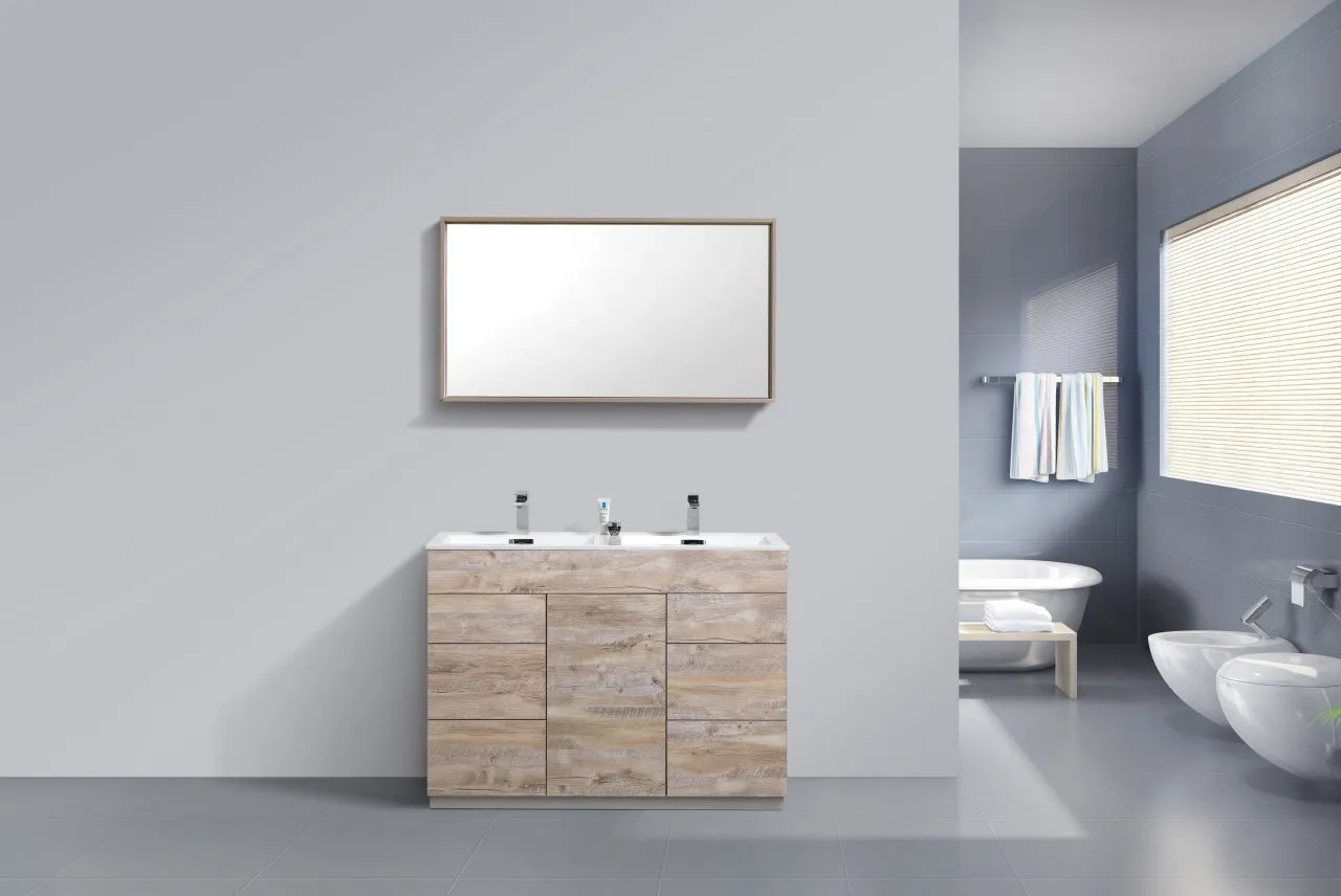 KFM48",Double Sink, Nature Wood , Floor Standing Modern Bathroom Vanity