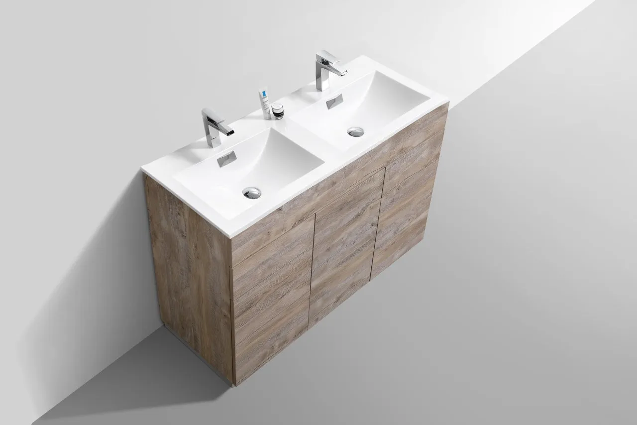 KFM48",Double Sink, Nature Wood , Floor Standing Modern Bathroom Vanity