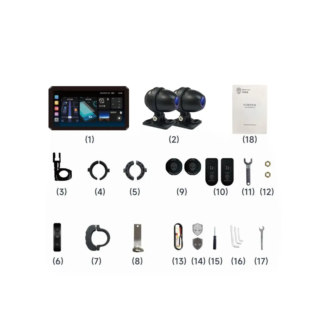 Motorcycle Dual Recording Bike Navigation System-Alien Rider M2 PRO-TPMS GPS With Touch Screen